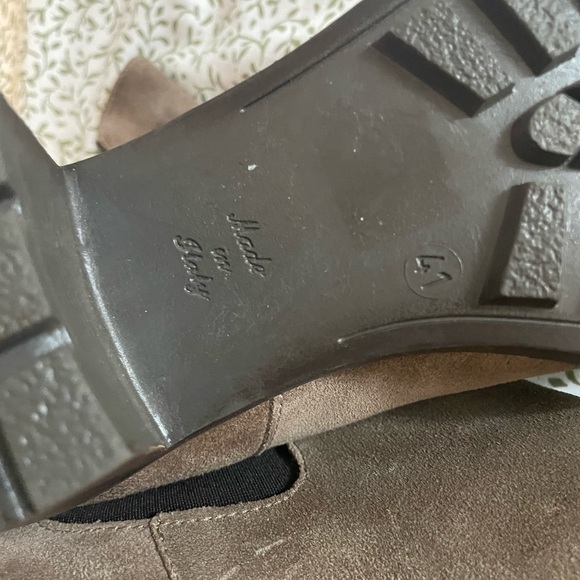 EMANUELE CRASTO Taupe Brown Beige Leather Chelsea Boots EUR 41/ US 10.5 - Picture 7 of 9